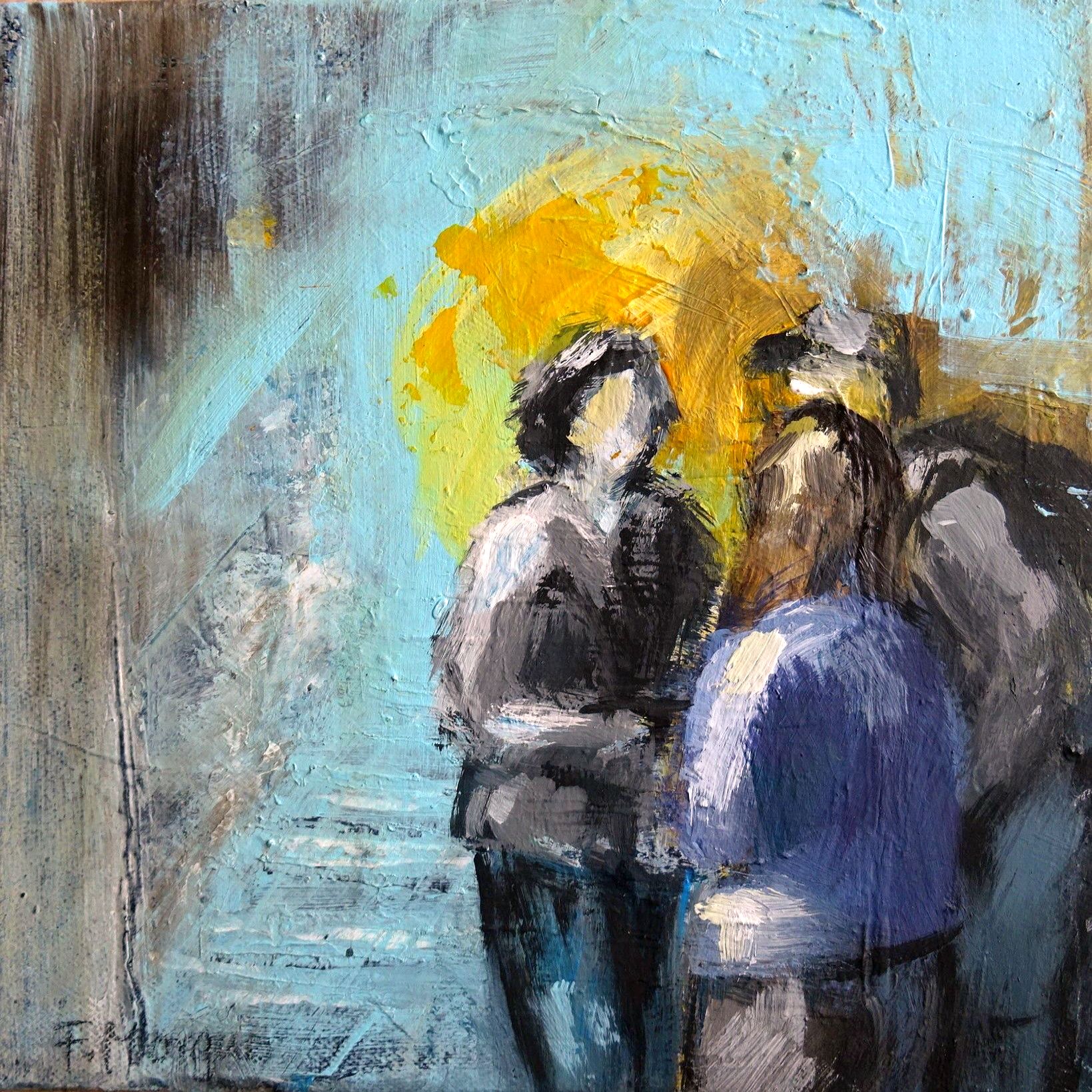 Bild von Franziska Morgner-Fanderl - Gesprächsrunde, Acryl, 25  x 25